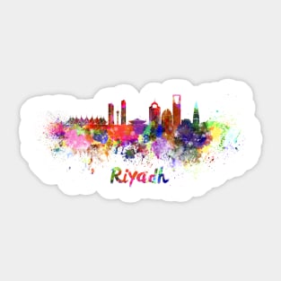 Riyadh skyline in watercolor Sticker